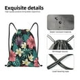 thumbnail image 4 of Saiise Green Tropical Leaves Pattern Sports Drawstring Backpack - String Swim Gym Bag with Wet Proof Pocket for Women&Men-Medium, 4 of 6