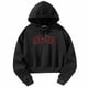 thumbnail image 4 of Sudadera corta para mujer, ropa cómoda con cordón, sudadera holgada, sudaderas con capucha con estampado de letras elegantes para otoño e invierno M, 4 of 10