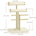thumbnail image 3 of Niffgaff 3 Tier Bracelet Holder Display - Detachable T Bar Beige Velvet Bracelet Holder, Jewelry Holder Organizer for Bracelet, Necklace, Earrings, Rings, 3 of 7