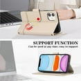 thumbnail image 4 of Allytechgroup Wallet Case for Apple iPhone 14 Plus with Crossbody Strap Hand Wrist, Makeup Mirror Cards Slots Cash Pocket RFID Blocking Flip Stand Slim Case Cover for iPhone 14 Plus, Beige, 4 of 8