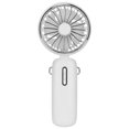 thumbnail image 3 of Ventilador de mano 4800mAh portátil pequeño mini ventilador de escritorio ajustable plegable con cordón desmontable para viajes al aire libre interior blanco, 3 of 5