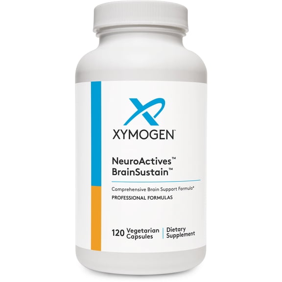 XYMOGEN NeuroActives BrainSustain - Brain Health Support with Phosphatidylserine & CoQ10 - Vegetarian, Gluten-Free & Non-GMO - 120 Capsules