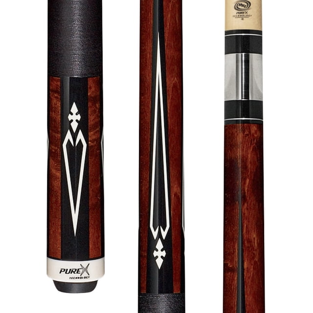 Pure X HXT15 Pool Cue - Walnut Birdseye Maple with Classic Diamond Inlays - 19oz Low Deflection