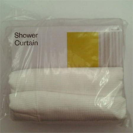 Room Essential White Waffle Weave Shower Curtain