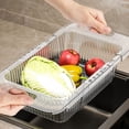 thumbnail image 4 of Kearding Práctico escurridor con asas de fácil acceso para varios usos Lavabo de verduras Cesta de plástico blanco hialino Type2 NO2, 4 of 6