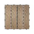 thumbnail image 2 of GZXS 22 PCS Interlocking Deck Tiles, 11.8" Square WPC DIY Patio Flooring, Water Resistant Indoor/Outdoor Flooring for Balcony, Porch, Bathroom (Teak Color), 2 of 6