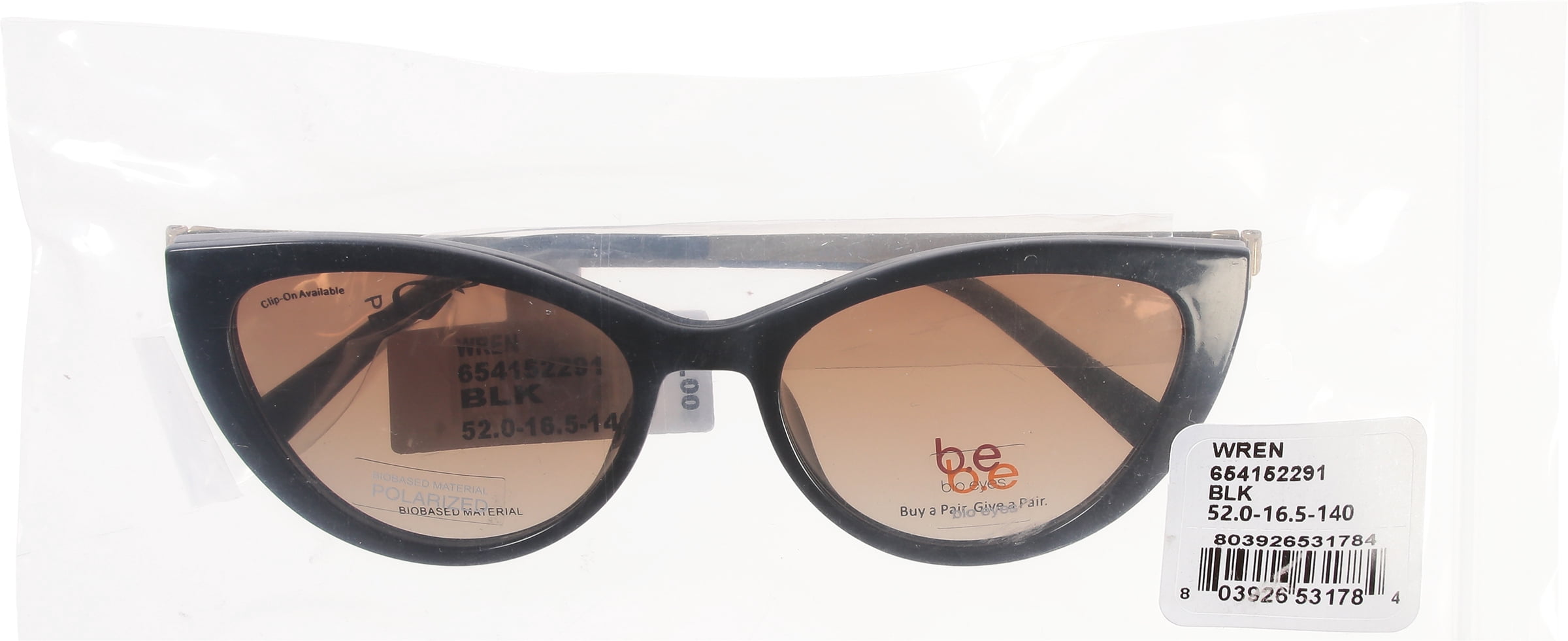 Bio Eyes Women's Rx'able Eyeglasses, Wren, Black, 52.0-16.5-140