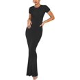 thumbnail image 3 of Vestido ajustado elegante de verano de manga larga y cuello redondo para mujer, 3 of 5