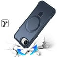 thumbnail image 2 of For iPhone 17E / 16E / SE4 Matte Finish Simplified Magnetic Ring With Stand Hybrid Case - Navy Blue, 2 of 3