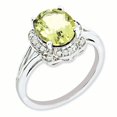 thumbnail image 1 of 925 Sterling Silver Diamond Lemon Quartz Ring Gemstone, 1 of 5