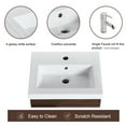 thumbnail image 4 of BNK 18'' Single Wall-Mounted Bathroom Vanity and Sink Combo,Brown Floating Bathroom Vanity Set,White Ceramic Sink Top,1-Door Cabinet, 4 of 11