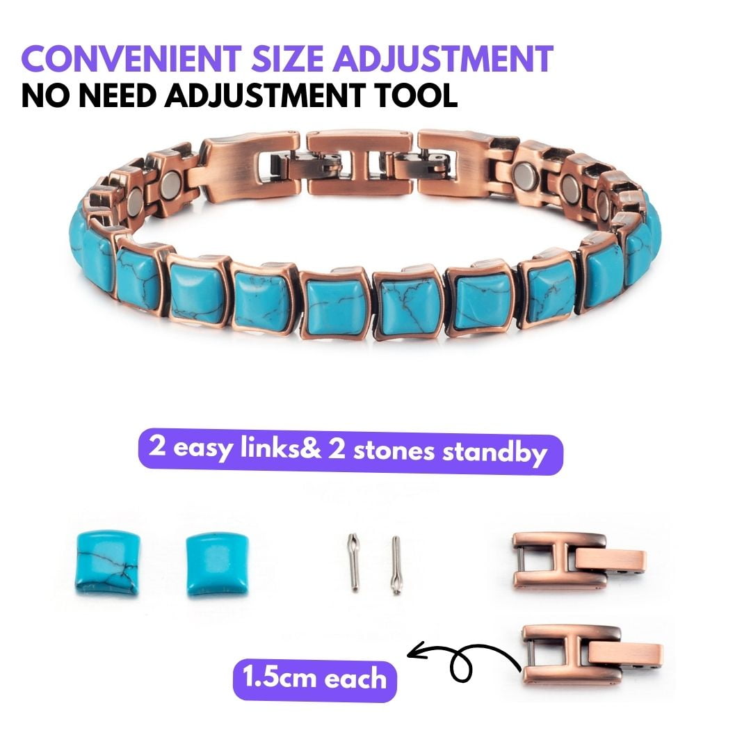 Amazon.com: WELMAG WM Copper Magnetic Bracelets for Women Pure Copper  Crystal 3500 Gauss Ladies Bracelets Magnetic With Adjustable Tool and Gift  Box : Health & Household