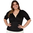 thumbnail image 1 of Blusa escote V Roman Fashion, tallas extras 1772 (Negro) negro 38 Roman Fashion Blusa extra 1772, 1 of 7
