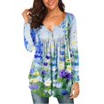 thumbnail image 2 of Camisas Para Mujer Camisetas de Gran Tamaño Manga Larga Estampado de Moda Camiseta Suelta Blusa Cuello Redondo Tops Casuales Odeerbi  ODB134054, 2 of 6