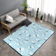 Area Rugs, White Blue Dragonfly Washable Large Rugs for Living Room