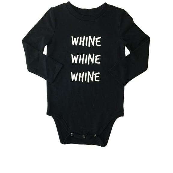 Infant Girls & Boys Black Whine Whine Whine Single Outfit Bodysuit