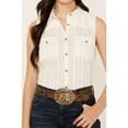 thumbnail image 4 of Shyanne Women's Shadow Striped Sleeveless Button-Down Western Shirt - SRSU24W62-CRM X-  US, 4 of 5
