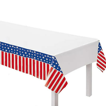 

2Pcs Patriotic Tablecloth Plastic American Flag Tablecloth 4th of July Table Cover Stars and Stripes Table Cover for Patriotic Party Independence Veterans Day Home Dinner Table