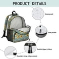 thumbnail image 4 of Sunflower and Daisy Blue Pattern Backpack for School, Cute School Bag with Adjustable Shoulder Straps and Padded Back, 13.8"x11.4"x6", 4 of 5
