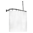 thumbnail image 4 of Utopia Alley Rustproof Aluminum Shower Rod Matte Black D-Shape Shower Rod with Ceiling Support, Shower Curtain Rod for Bathroom Shower, Freestanding Tubs and Showers (60'' x 25''), 4 of 10