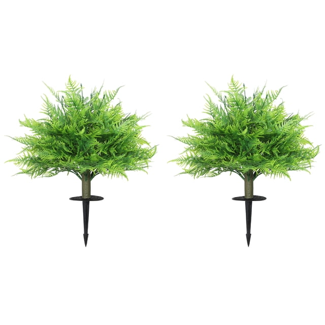 HOMCOM Artificial Boston Ferns UV-Resistant , 23.6" Fake Plants, Green