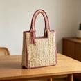 thumbnail image 5 of HOZVOMI Women Jute Handbag Large Capacity Beach Tote Bag Bohemian Style Travel Handbag Casual Outdoor Weekend Getaway Hand Washable Fashion Shoulder Bag, 5 of 6