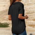 thumbnail image 5 of yunLCZ Casual Tops Discounted New Women's Casual V Neck Solid Color Lapel Short Sleeved Shirt Everyday wear simple women's T-shirts, 5 of 7