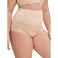 thumbnail image 4 of INSPIRE CHIC Women's Plus Size Lace Trimmed Briefs Underwear Tummy Control High Waisted Soft Breathable Full Coverage Panties XL Beige, 4 of 5