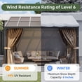 thumbnail image 5 of Aoxun 10'x12' Lean to Gazebo with Mosquito Net and Curtains, Aluminum Frame, Polycarbonate Panel, Wall Mounted Pergola with Sloped Roof for Backyard, Porch, Deck, 5 of 10