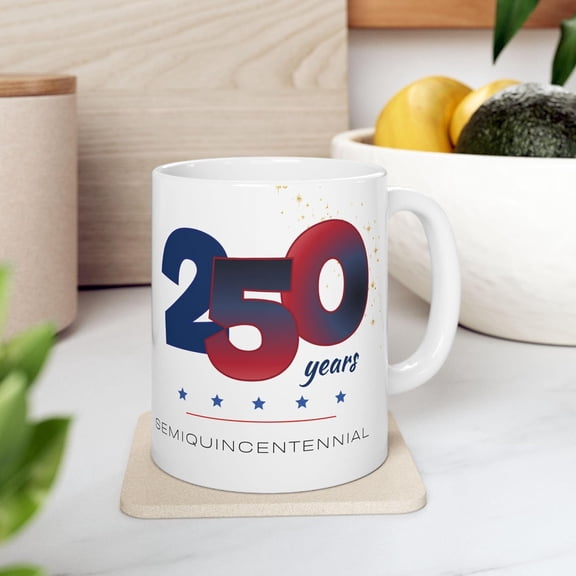 USA 250th Anniversary Mug 250 Years Semiquincentennial Milestone Design Ceramic Cup United States Independence Souvenir Gift