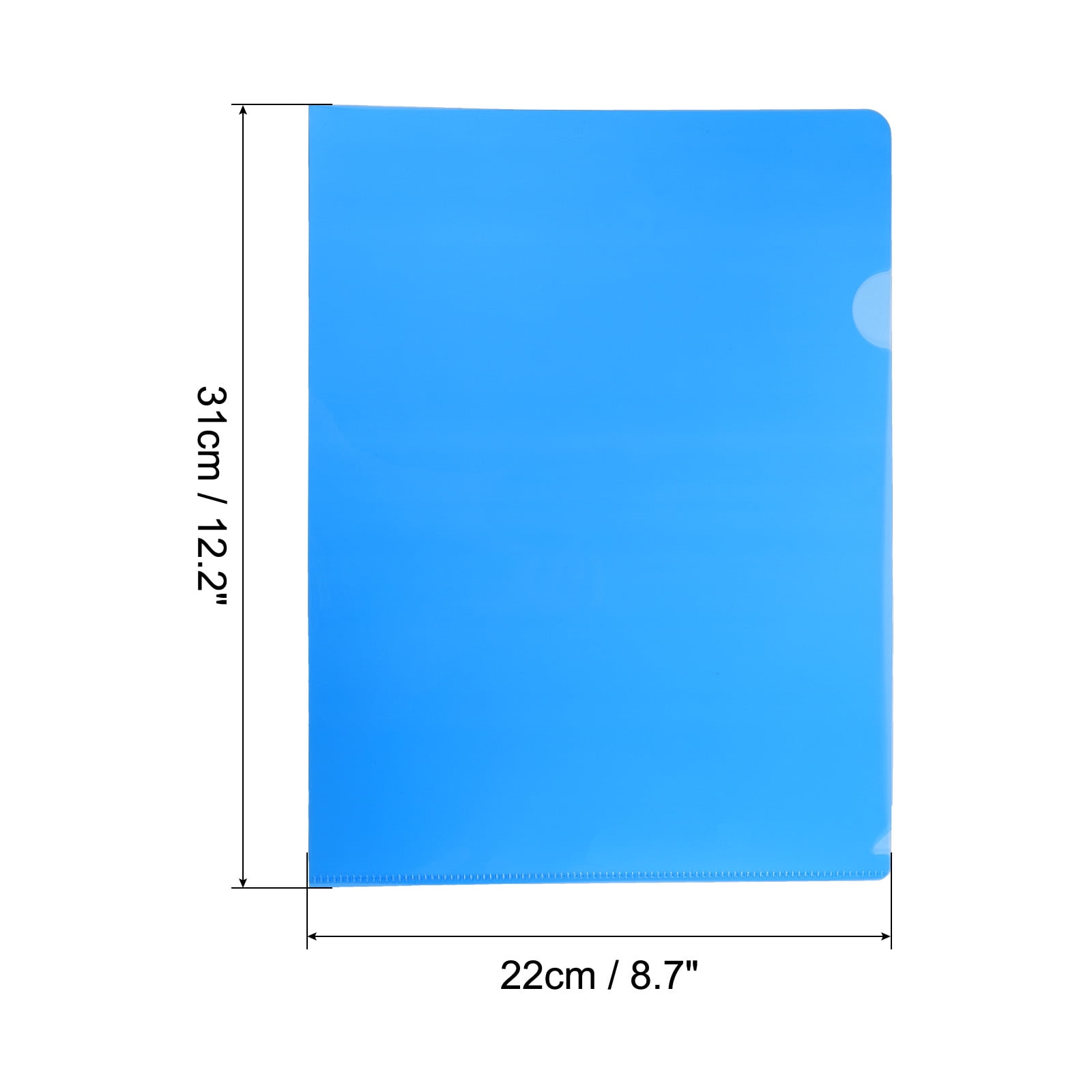 Unique Bargains L Type Folders File Project Pocket Paper Document Jacket Sleeve for Office Blue