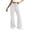 White, variant on Posijego Women's Flare Pants Cotton Linen Wide Leg High Waist 70s Vintage Bell Bottom Pants Summer Casual Trousers with Pockets