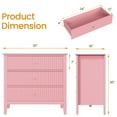 thumbnail image 6 of Heynemo 30" Large Dresser with 3 Drawers, Pink Modern Wood Nightstand for Bedroom, Living Room, Entryway or Office, 6 of 10