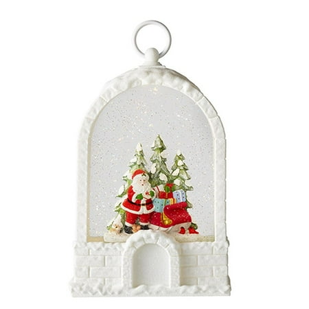 Raz Imports 2022 Holiday Water Lanterns 10" Santa w/ Sleigh Lighted Water Igloo