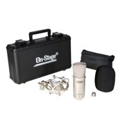 On-Stage AS800 Large-Diaphragm FET Condenser Microphone - Bundle With H&A Broadcast Arm with Internal Springs and Integrated XLR Cable, H&A Pop Filter with Gooseneck