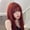Red, variant on Princess Cut Medium Long Hair Wig with Air Bangs - Effortless Style for Any Occasion