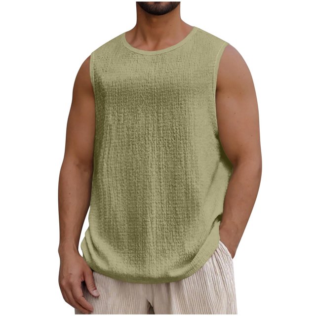 Bocqde Débardeurs d'Entraînement pour Hommes, T-Shirts de Musculation Décontractés Unis Sans Manches Col Rond Blouses