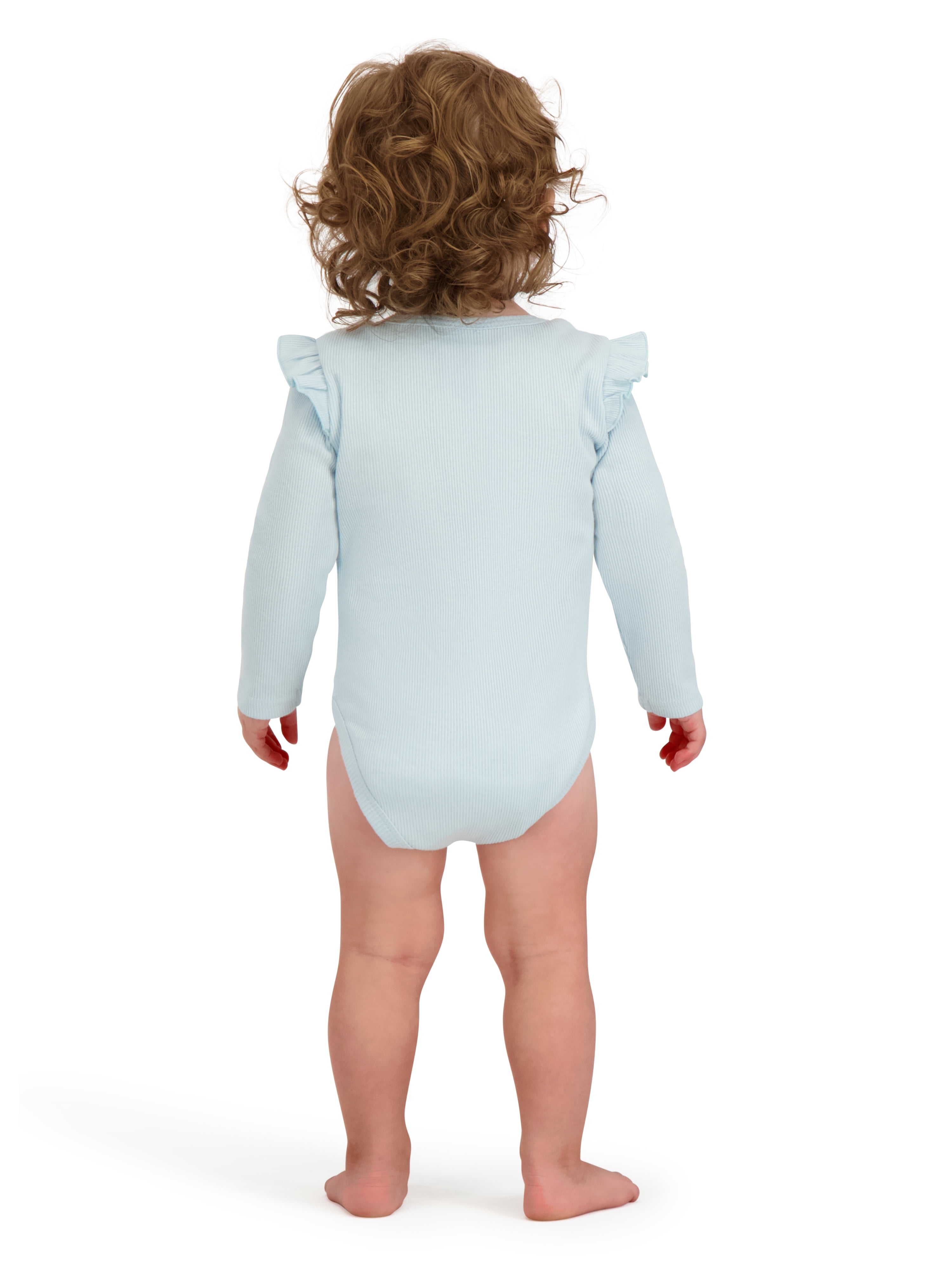 Stitch & Angel Baby Girl 3 Pack Long Sleeve Bodysuits, Size 0-24 Months