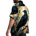 thumbnail image 3 of Crow Men's Short Sleeve Button Down Hawaiian Beach Printed Casual Shirts, 3 of 6