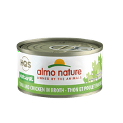 Angle View: (24 Pack) Almo Nature HQS Natural Tuna and Chicken in broth Grain Free Wet Cat Food, 2.47 oz. Cans