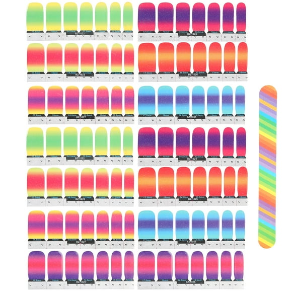 Juego de pegatinas para manicura Nikou tiras de esmalte de uñas resistentes al agua con degradado de color