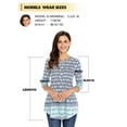 thumbnail image 7 of ZXSXSY Women Floral Print 3/4 Sleeve Buttons Pleated Front Blouse, 7 of 7