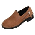 thumbnail image 2 of Womens Zipper Chunky Low Heeled Shoes Round Toe Comfortable Formal Dress Shoes Slip-On Business Wedding Office Shoes Women's Casual Loafers, 2 of 9