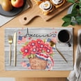 thumbnail image 2 of 4th of July Placemats Set of 2, Red Flower US Flag Non-Slip Place Mats Washable Table Mats for Kitchen Dining Table Decorations Indoor/Outdoor, 2 of 9