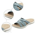 thumbnail image 4 of GHSOHS Womens Sandals Slippers Women's Thong Sandals Summer Women Shoes Women's Sandals Comfortable Leather Open Toed Flip Flops Outdoor Beach Slippers Black Beach Sandal Flat Sandals for Women,8, 4 of 6