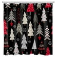 thumbnail image 3 of HVEST Black Christmas Shower Curtain Decor, Grey and Red Xmas Tree with Snowflake Winter Holiday Shower Curtain for Bathroom 72X78 inch Polyester Fabric Bathroom Decoration Bath Curtains Hooks Include, 3 of 6