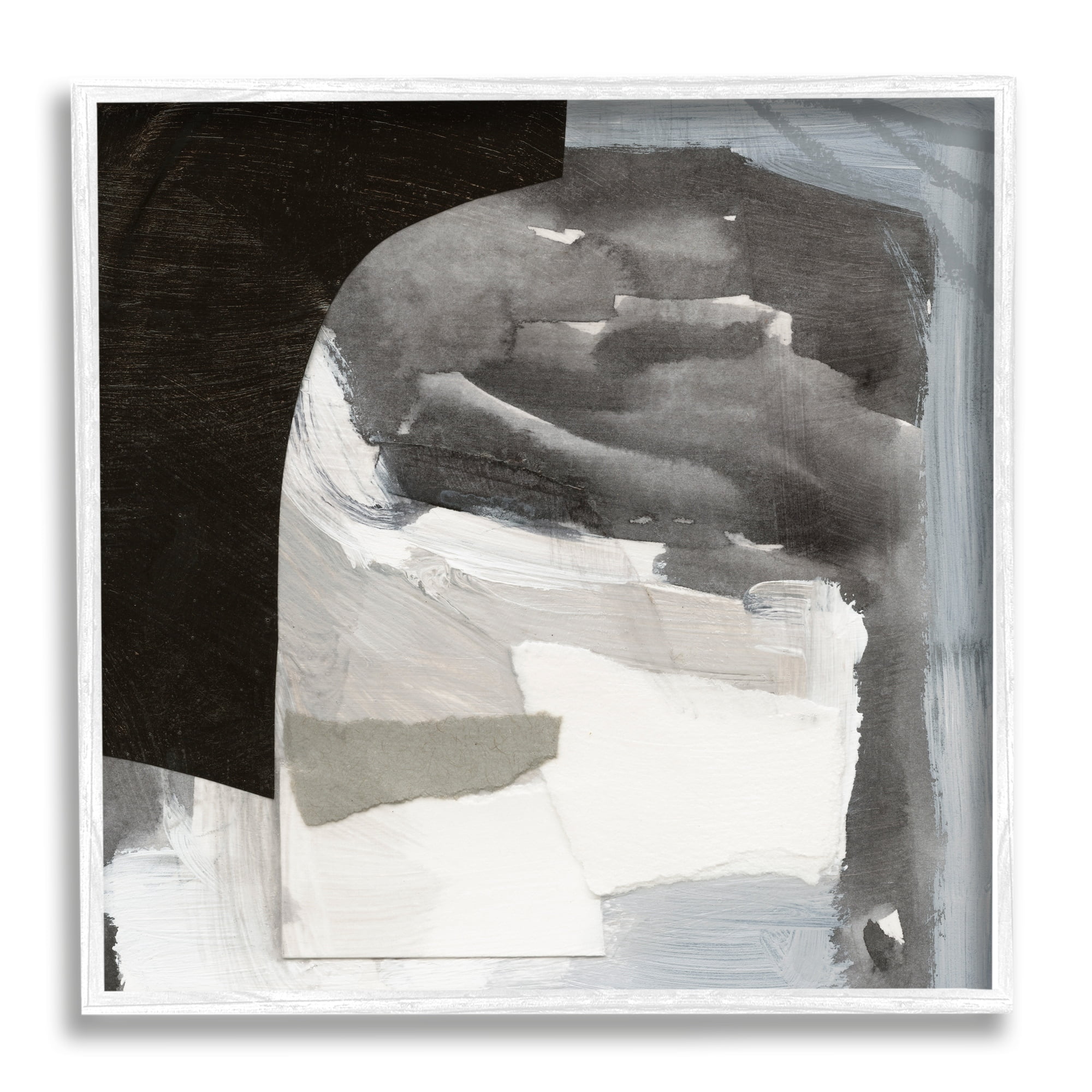 Stupell Industries Abstract Arch Shape Bold Layered Painting Strokes Painting White Framed Art Print Wall Art, Design by Victoria Barnes
