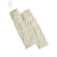 thumbnail image 3 of Gustave Women Winter Leg Warmers Cable Knit Thick Long Socks Boot Cuffs Legging Crochet Knee High Footless Socks Stocking for Girls "White", 3 of 8