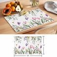 thumbnail image 6 of Pink Tulips Placemats Set of 6 Spring Floral Green Eucalyptus Leaves Place Mats Indoor Wipeable Table Mats Washable Cloth Dining Table Placemats for Kitchen Holiday Party Home Decor 13x19 Inch, 6 of 9