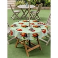 thumbnail image 4 of Outdoor Tablecloth with Umbrella Hole for Patio/Picnic/Party/Camping, Cute Ladybugs Waterproof Table Cloth Round Cover Washable, Spring Botanical Leaves Green (Dia 54"), 4 of 8